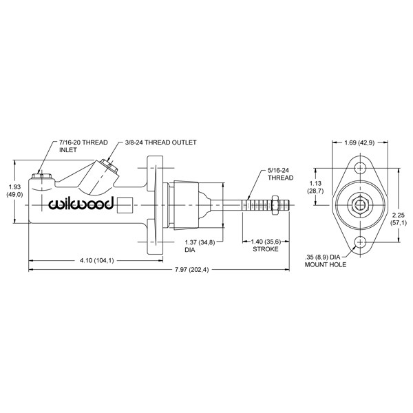 Bomba de freno Wilwood 0.625 Bomba de freno Wilwood 0.625